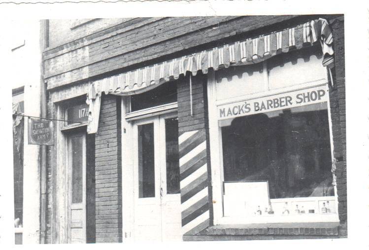 Exterior of Mack's Barber Shop