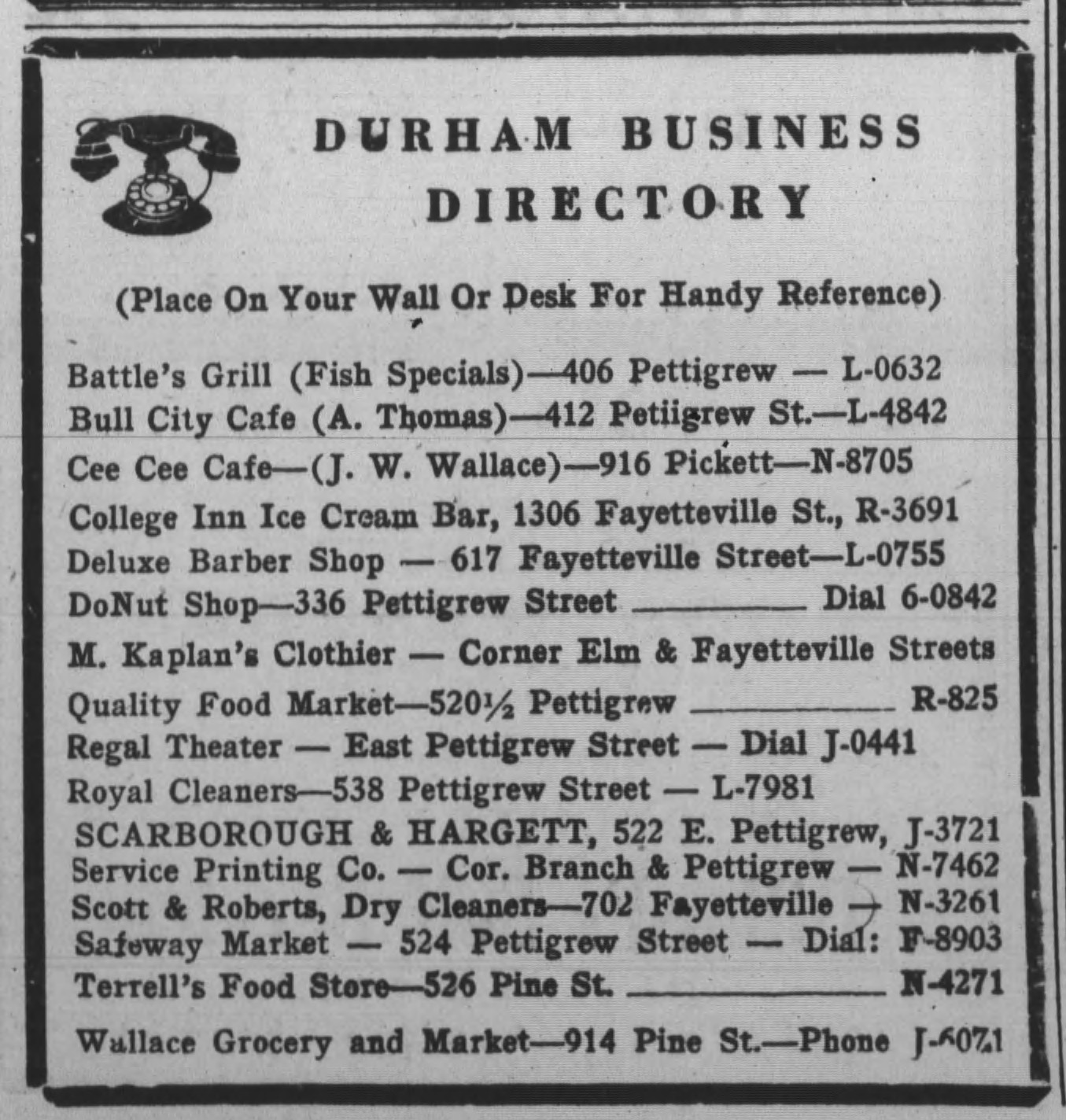 Deluxe Barber Shop, Durham Business Directory Listing