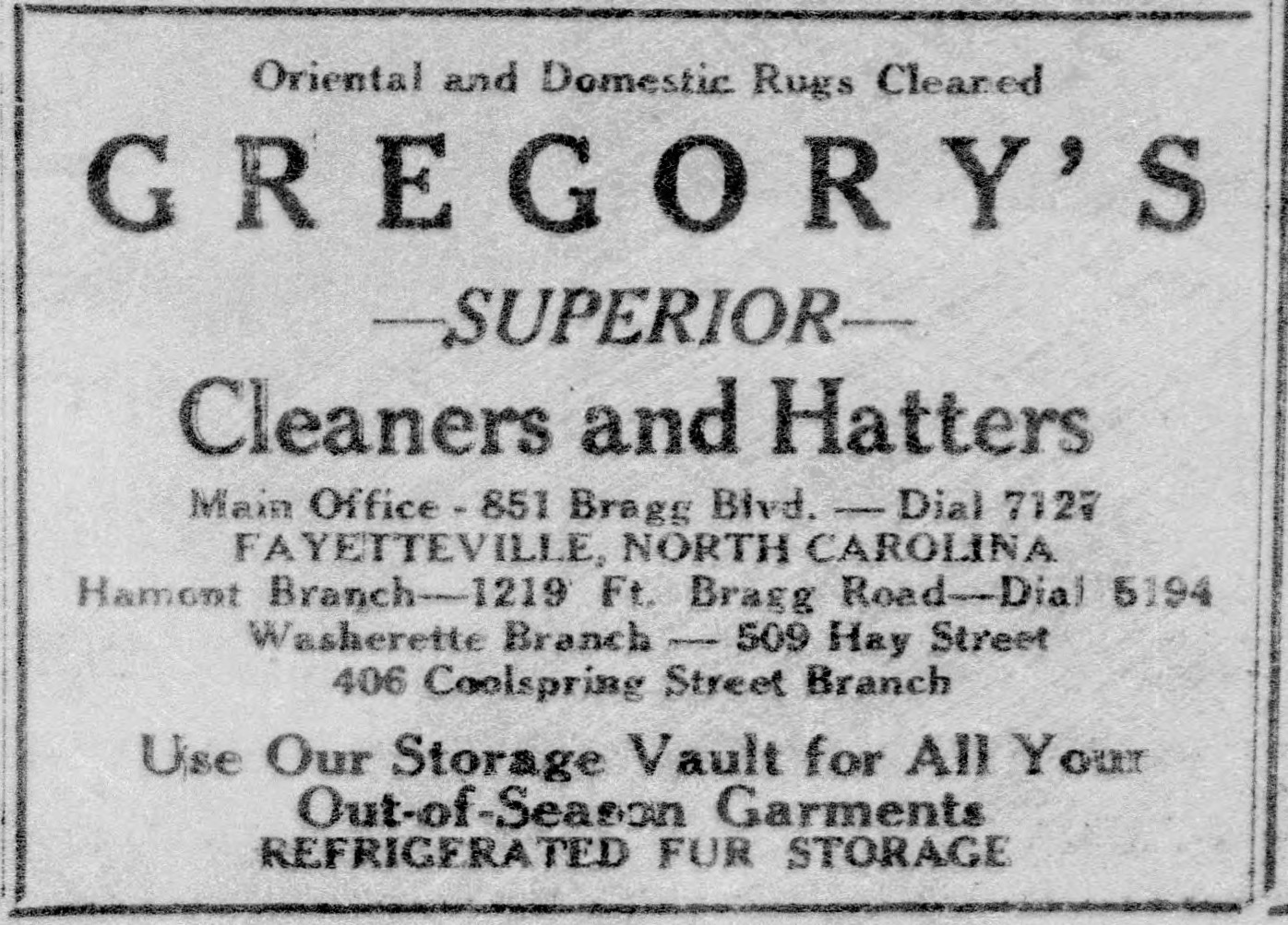 Advertisement, The Carolinian, September 17, 1949