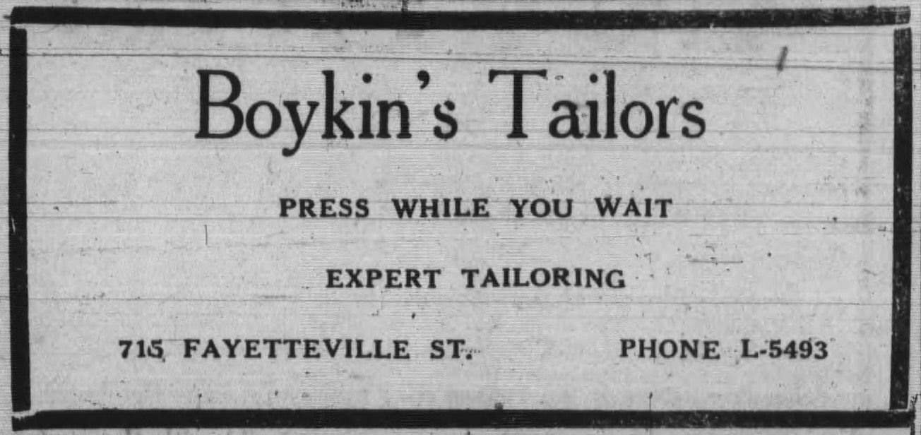 Advertisement, The Carolina Times, July 30, 1938