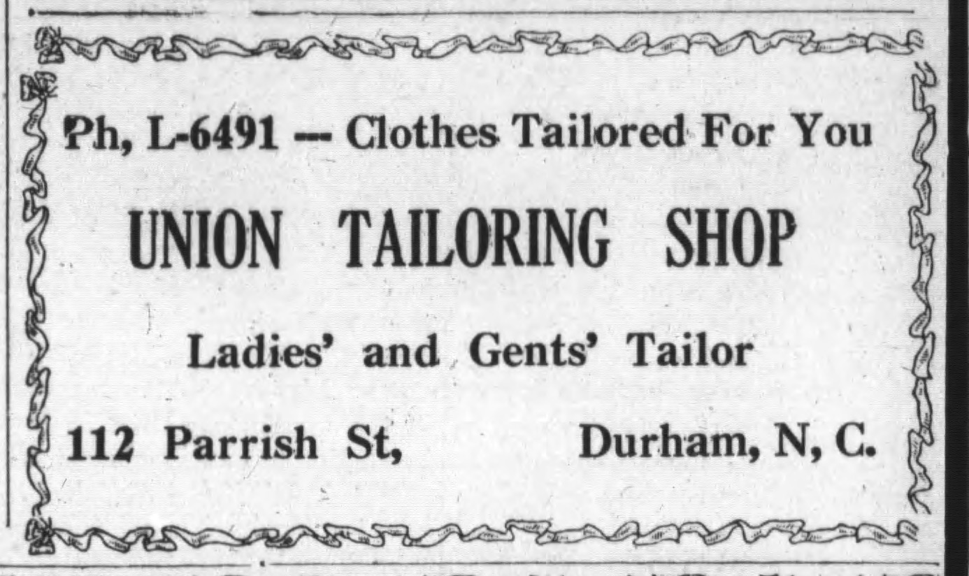 Advertisement, The Carolina Times, December 4, 1943