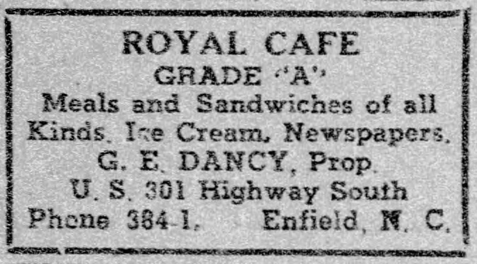 Advertisement, The Carolinian, January 21, 1950