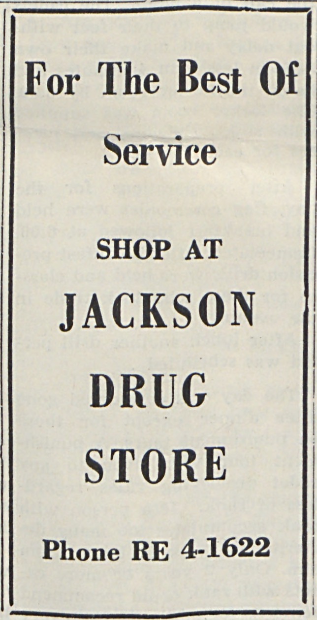 Advertisement, Dillard High News, December 1, 1962