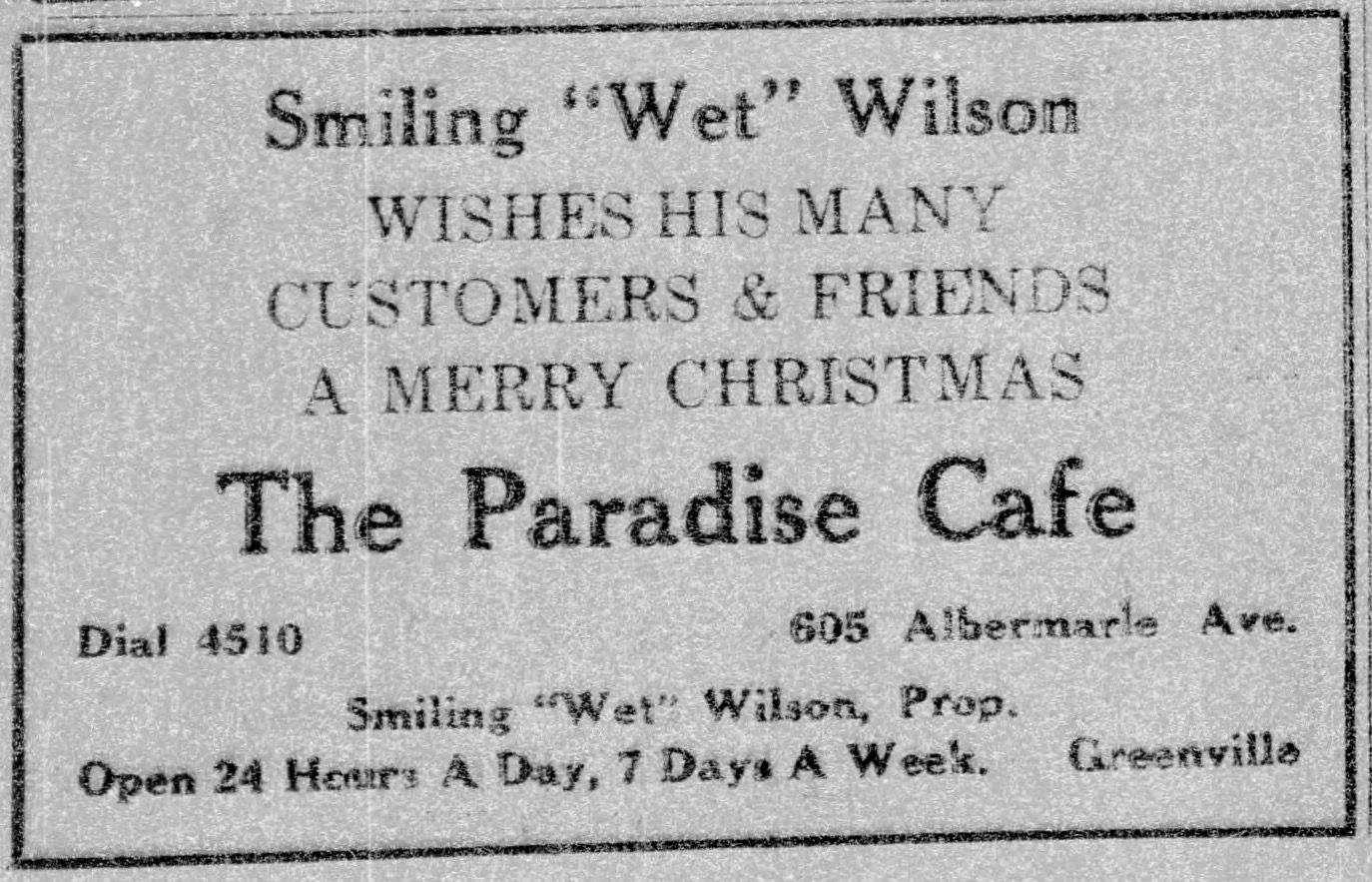 Advertisement, The Carolinian, December 24, 1949