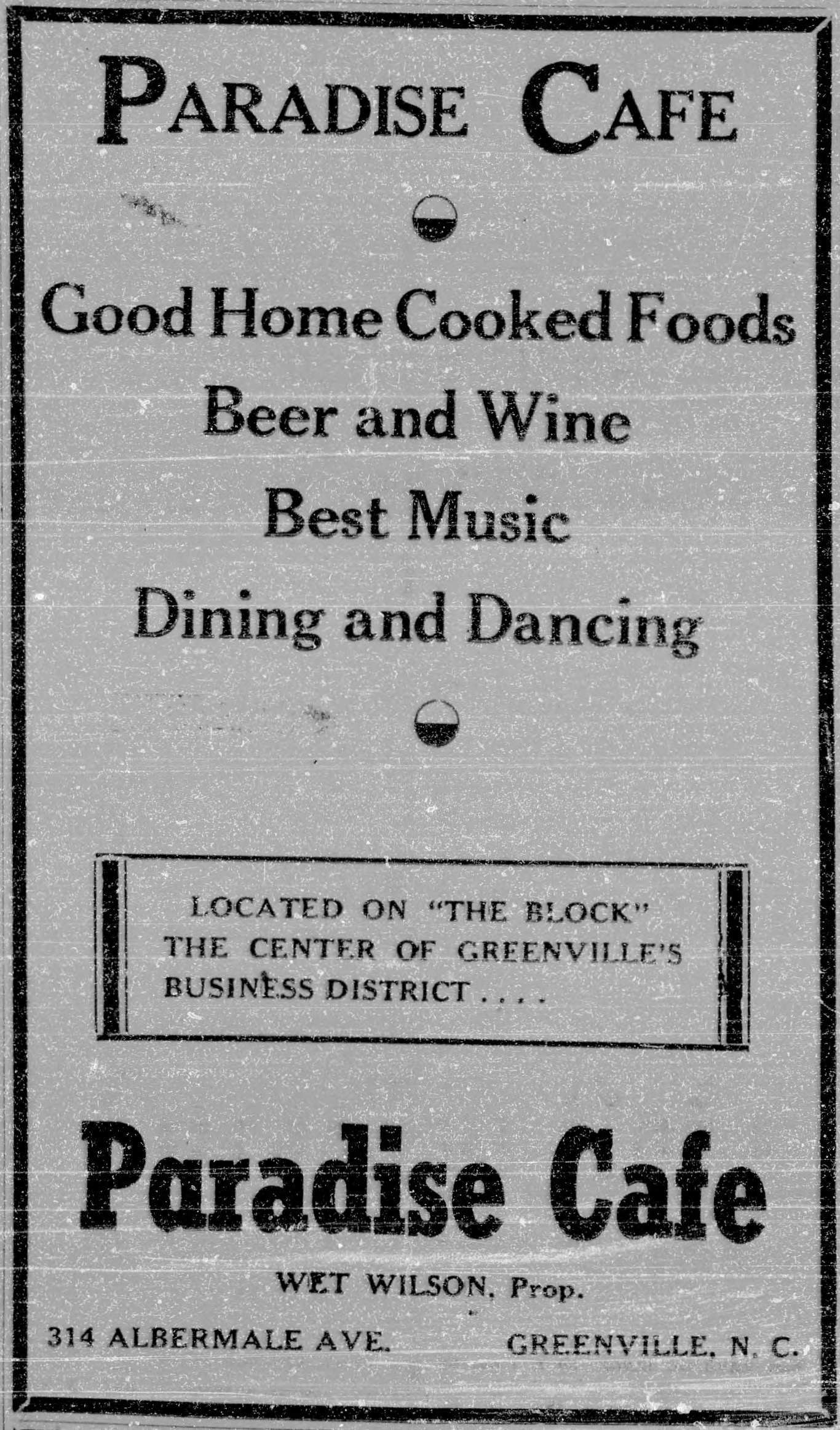 Advertisement, The Carolinian, September 7, 1946