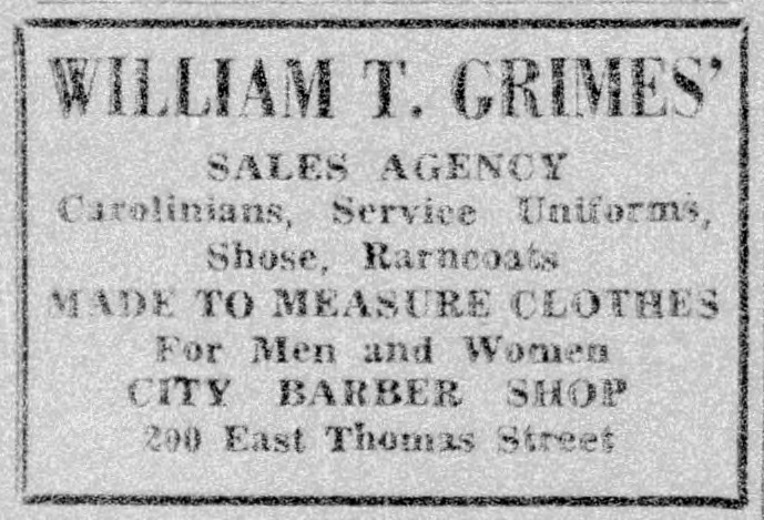 Advertisement, The Carolinian, April 1, 1950