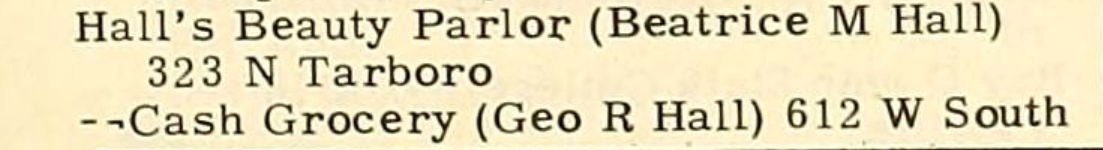 City Directory Listing, 1953 Raleigh City Directory