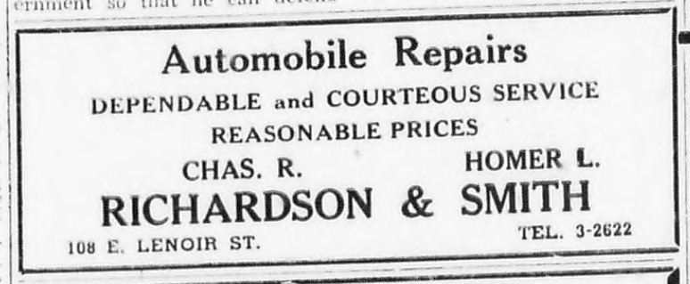 Advertisement, The Carolinian, August 17, 1946