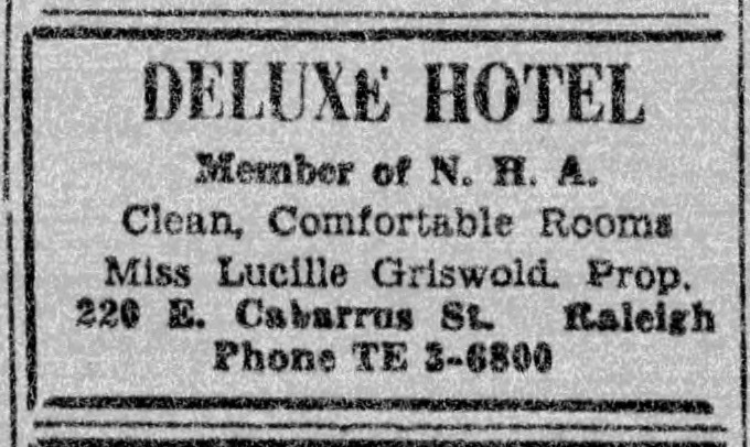 Advertisement, The Carolinian, April 6, 1957