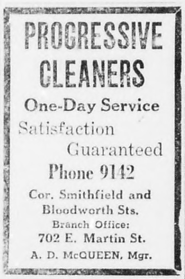 Advertisement, The Carolinian, August 31, 1946