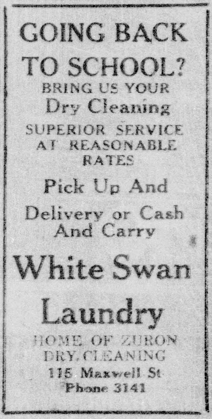 Advertisement, The Carolinian, September 3, 1949