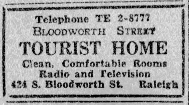 Advertisement, The Carolinian, December 15, 1956