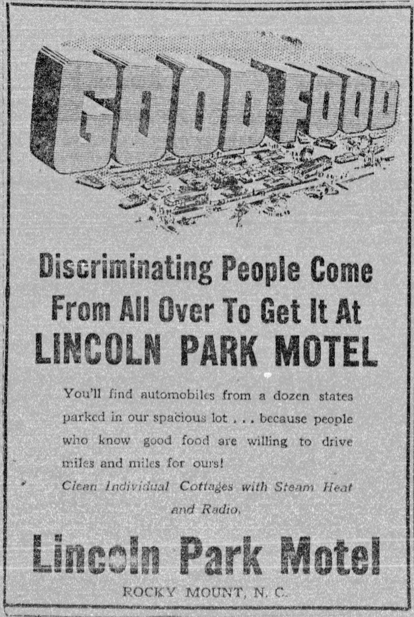 Advertisement, The Carolinian, April 6, 1957