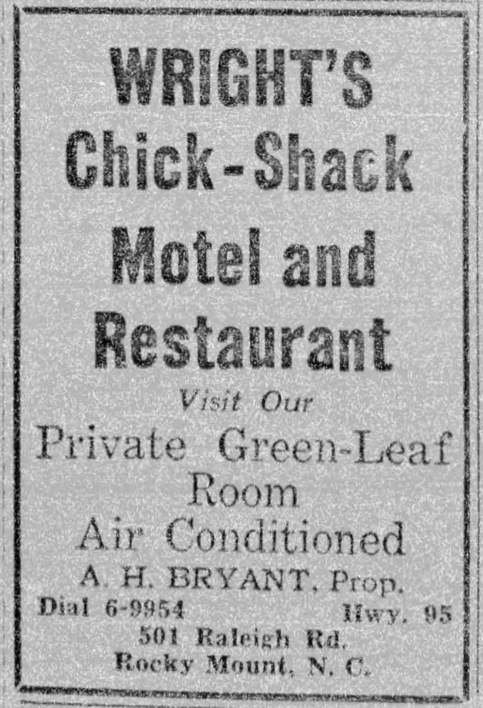 Advertisement, The Carolinian, April 6, 1957