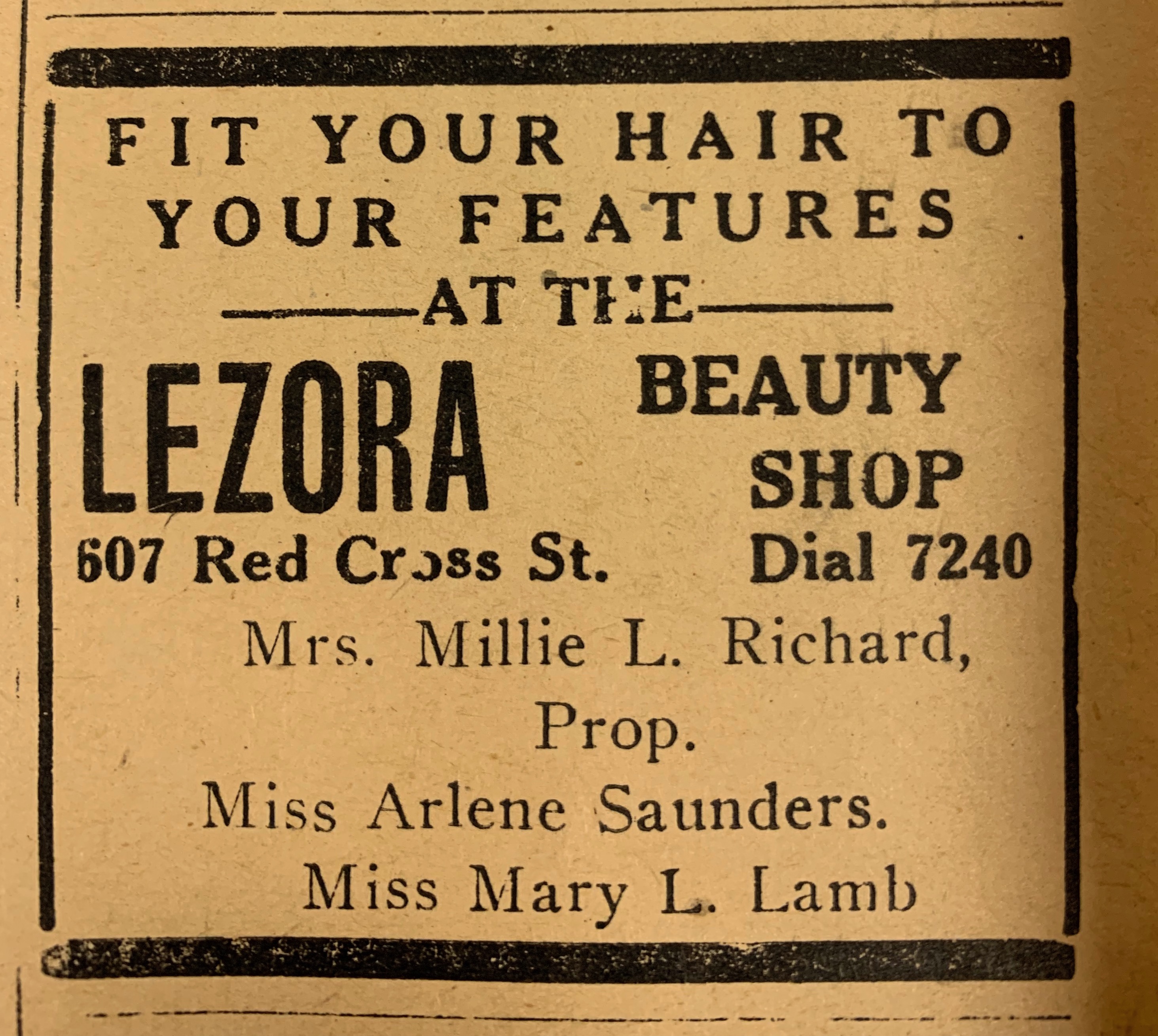 Advertisement, Cape Fear Journal, 1942