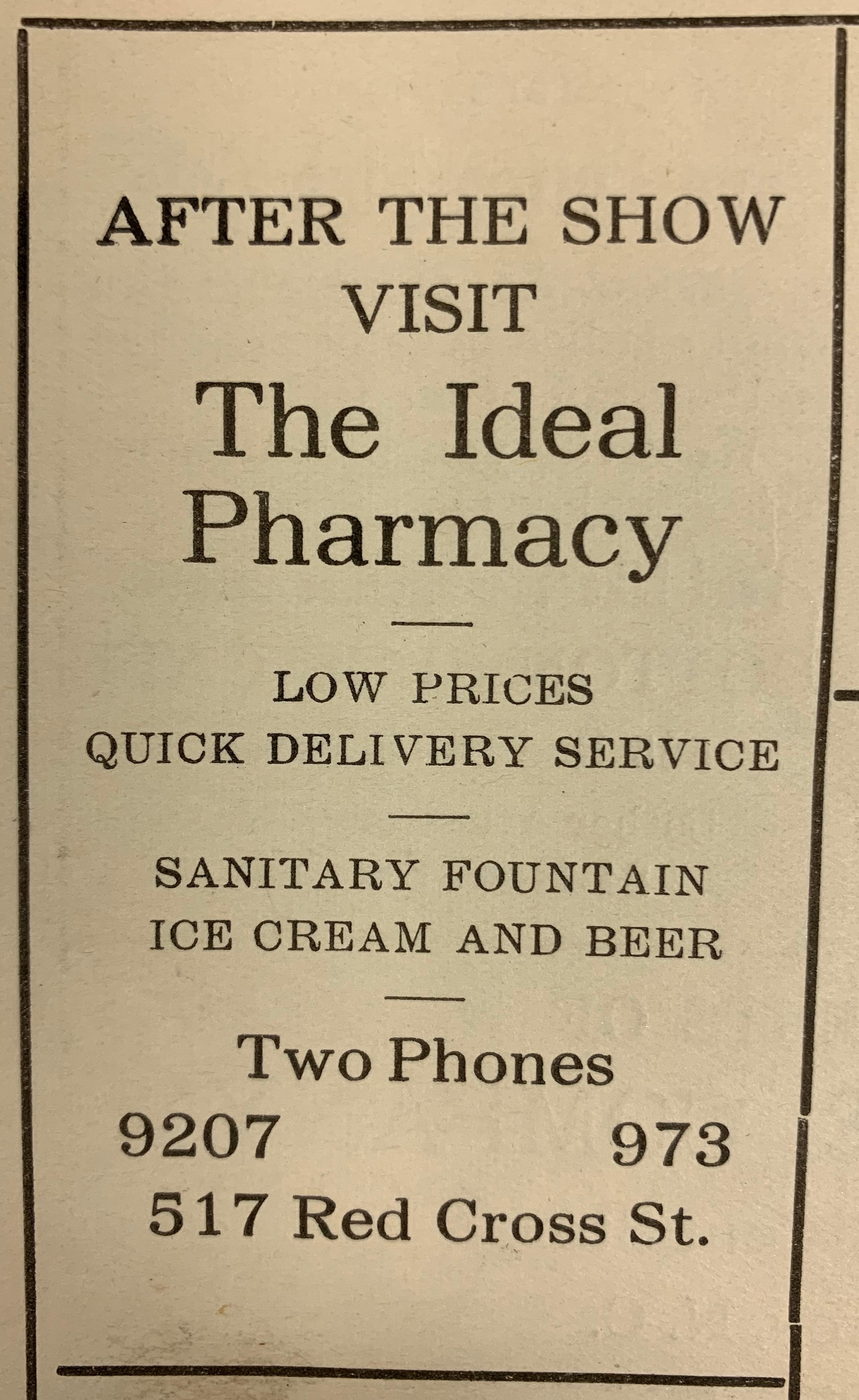 Advertisement, Caterina Jarboro Concert Program, 1933