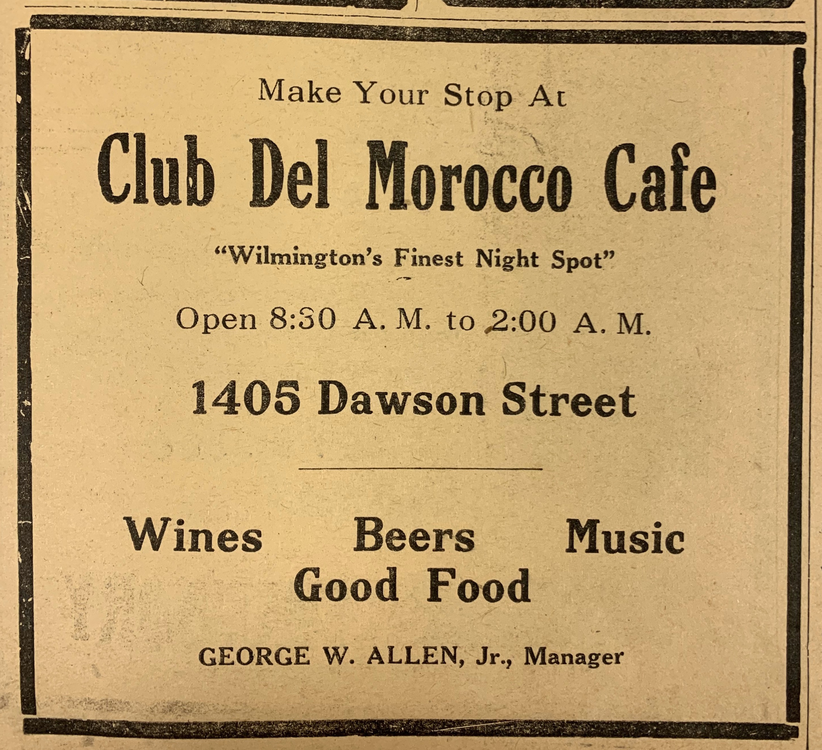 Advertisement, Cape Fear Journal, 1942