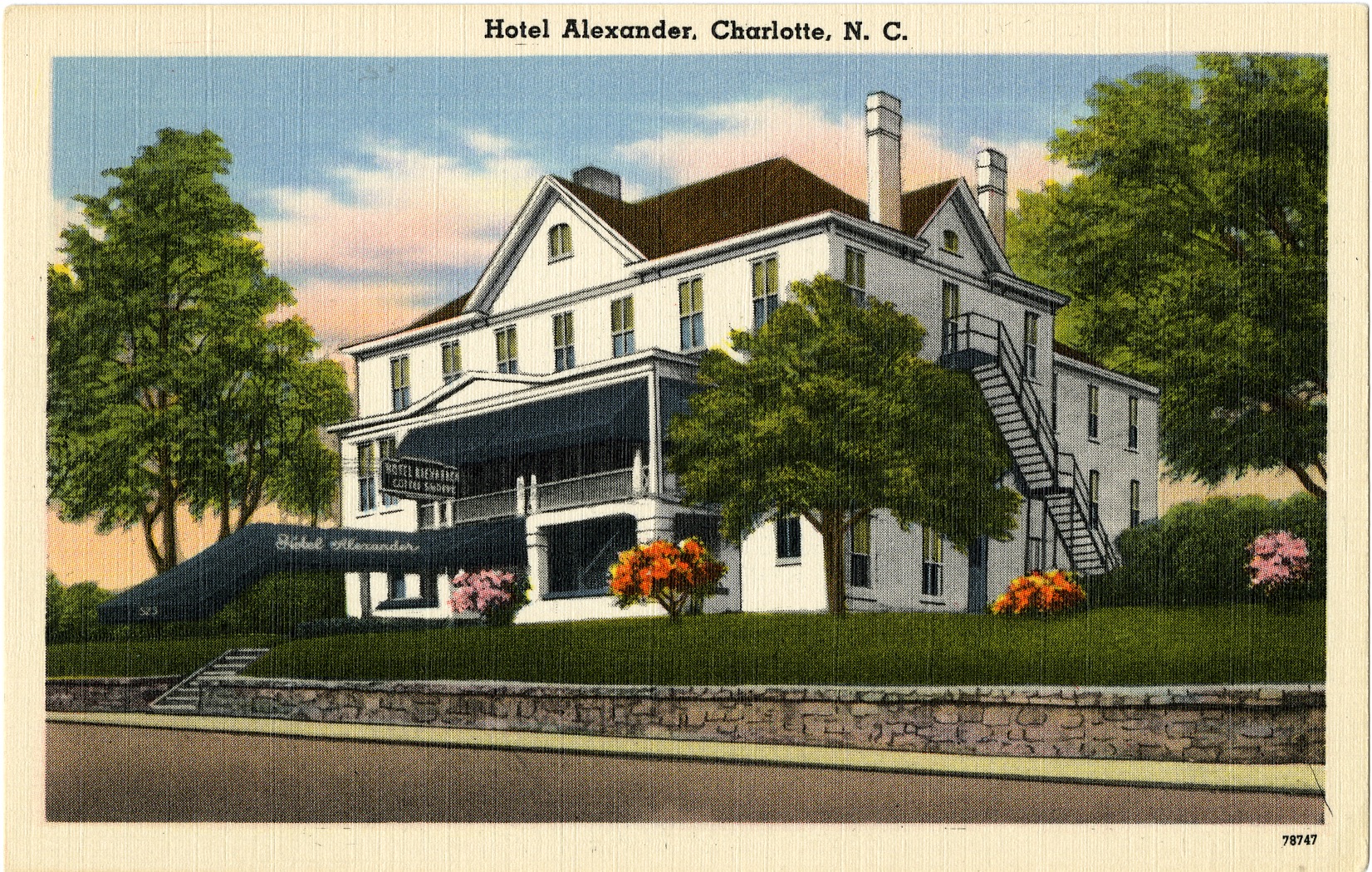 Color postcard of the Alexander Hotel, undated