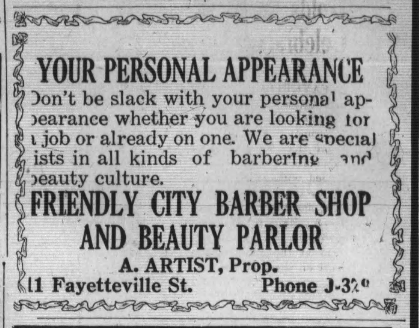 Advertisement, The Carolina Times, December 4, 1943
