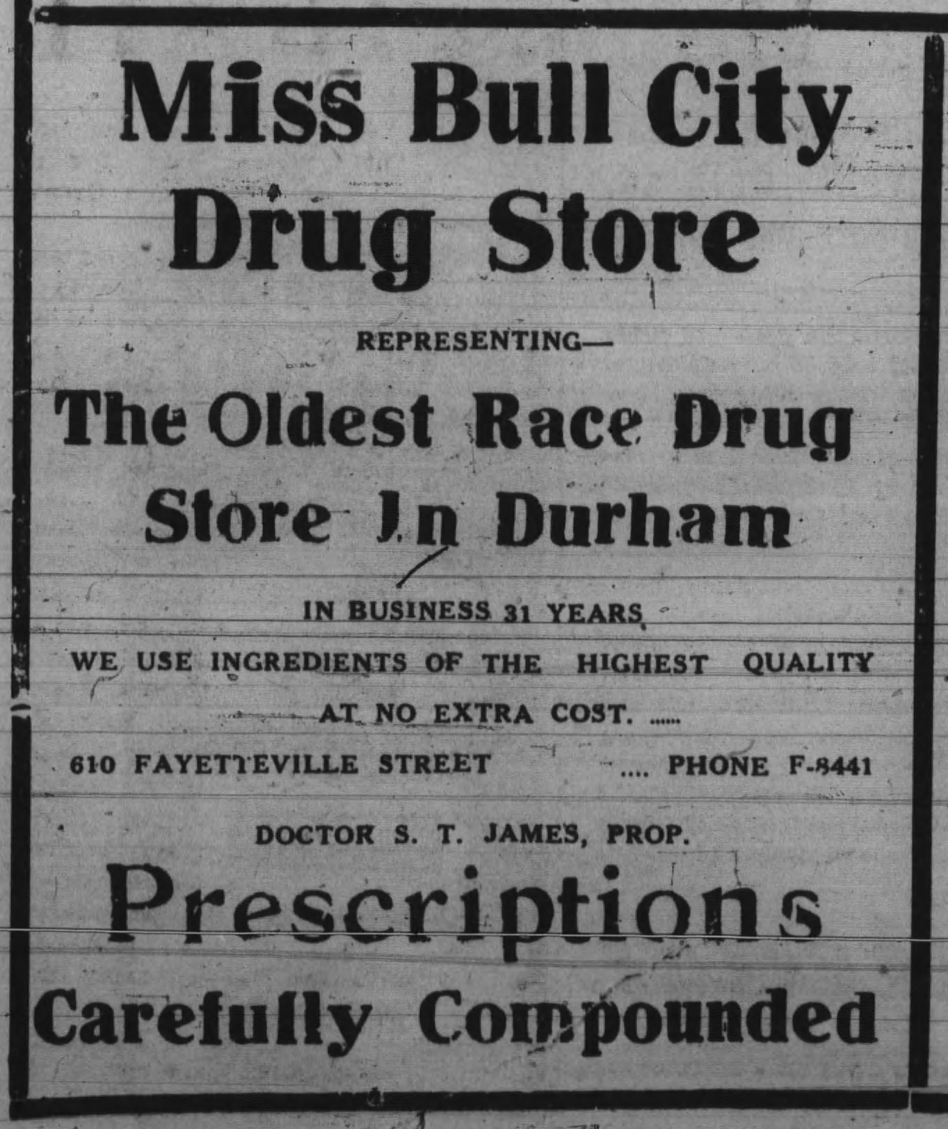 Advertisement, The Carolina Times, June 17, 1939
