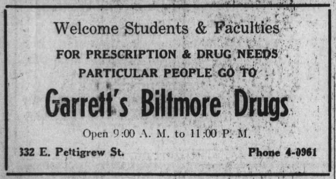Advertisement, The Carolina Times, September 26, 1959