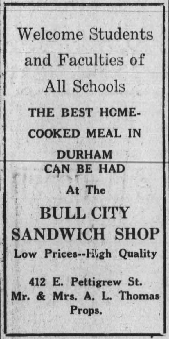 Advertisement, The Carolina Times, September 26, 1959