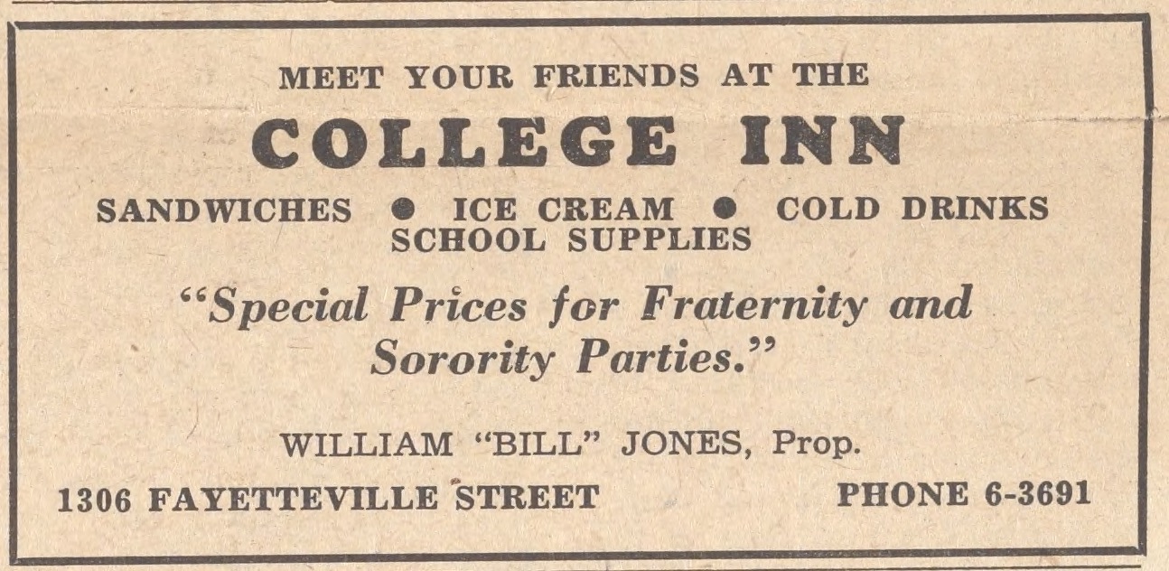 Advertisement, The Campus Echo, October 29, 1955