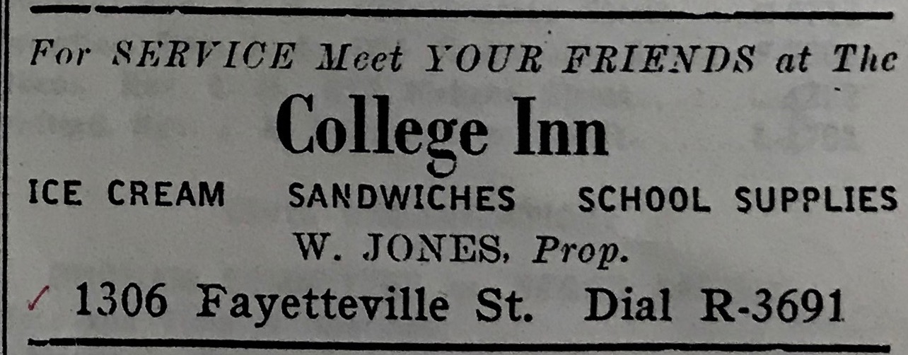 Advertisement, 1940 Durham Business and Professional Directory, N.C. College for Negroes
