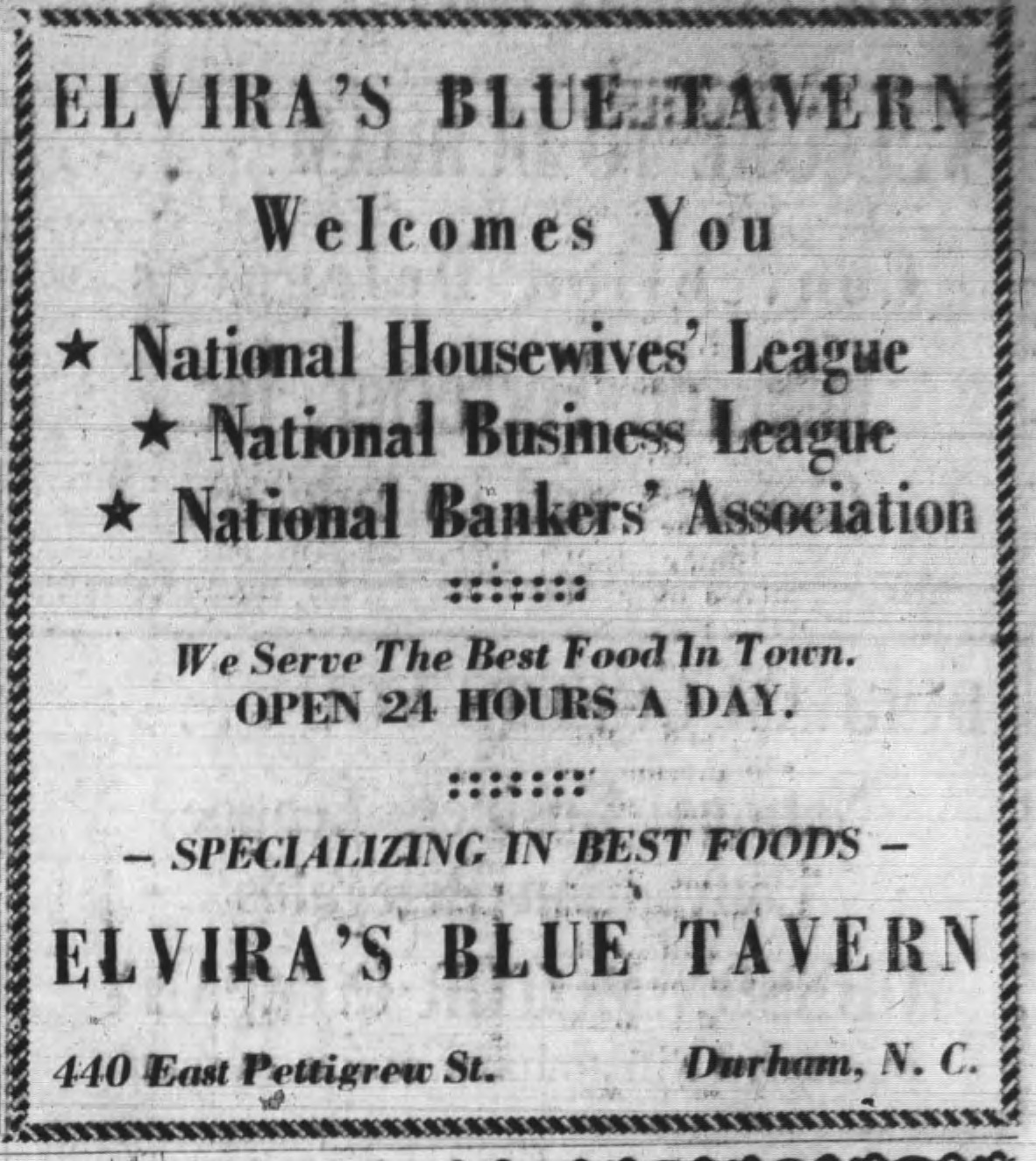 Advertisement, The Carolina Times, July 26, 1958