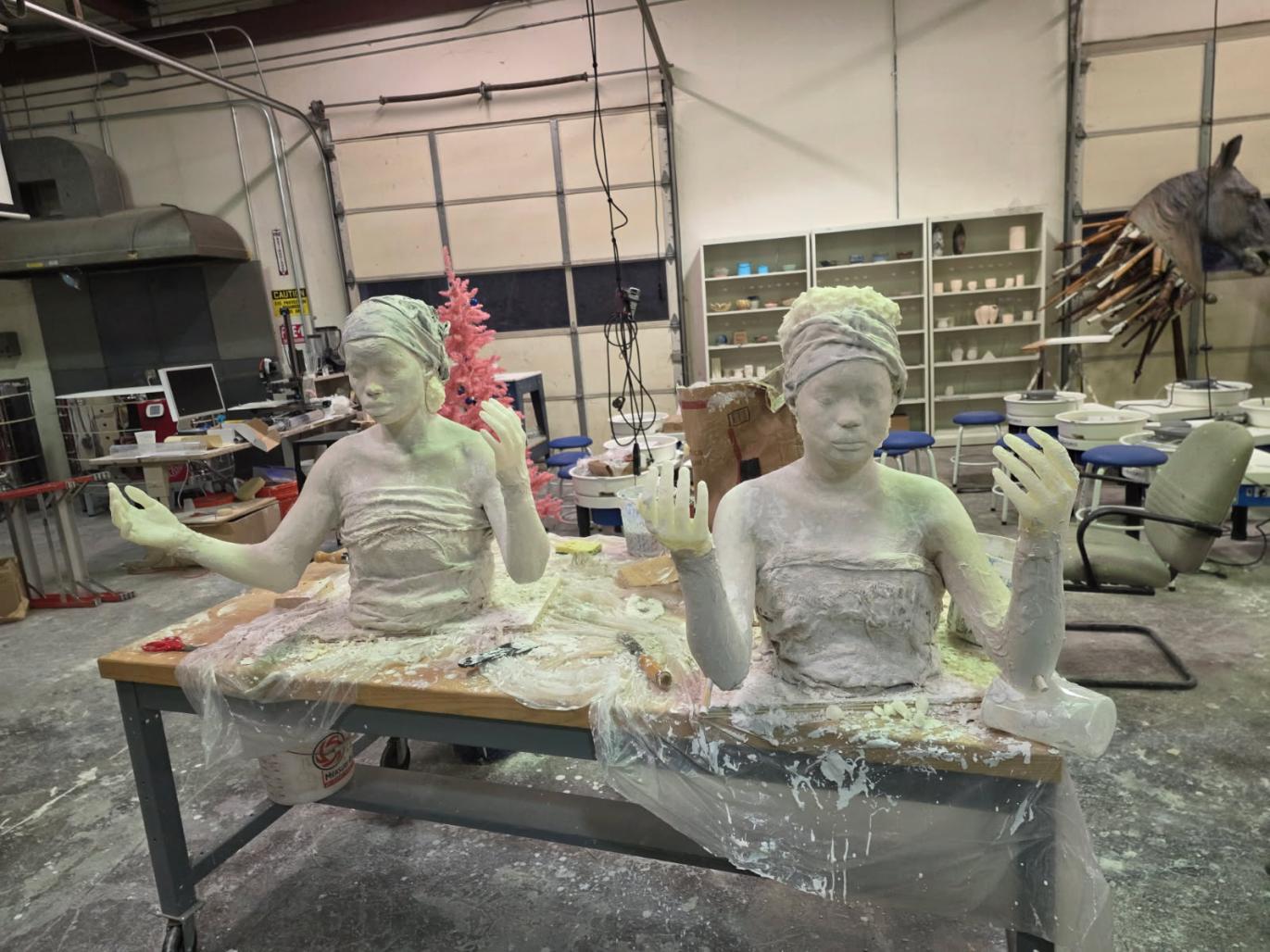 Casts of Women and Girl upper bodies