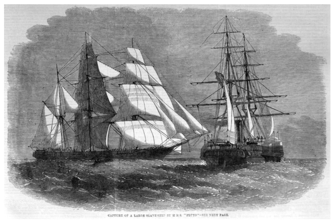 slave ships at sea