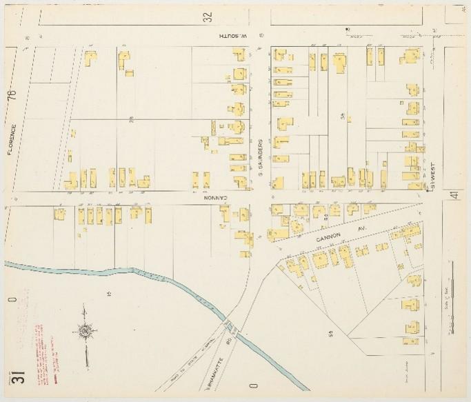 Sanborn fire insurance map of West Steet in Raleigh, NC