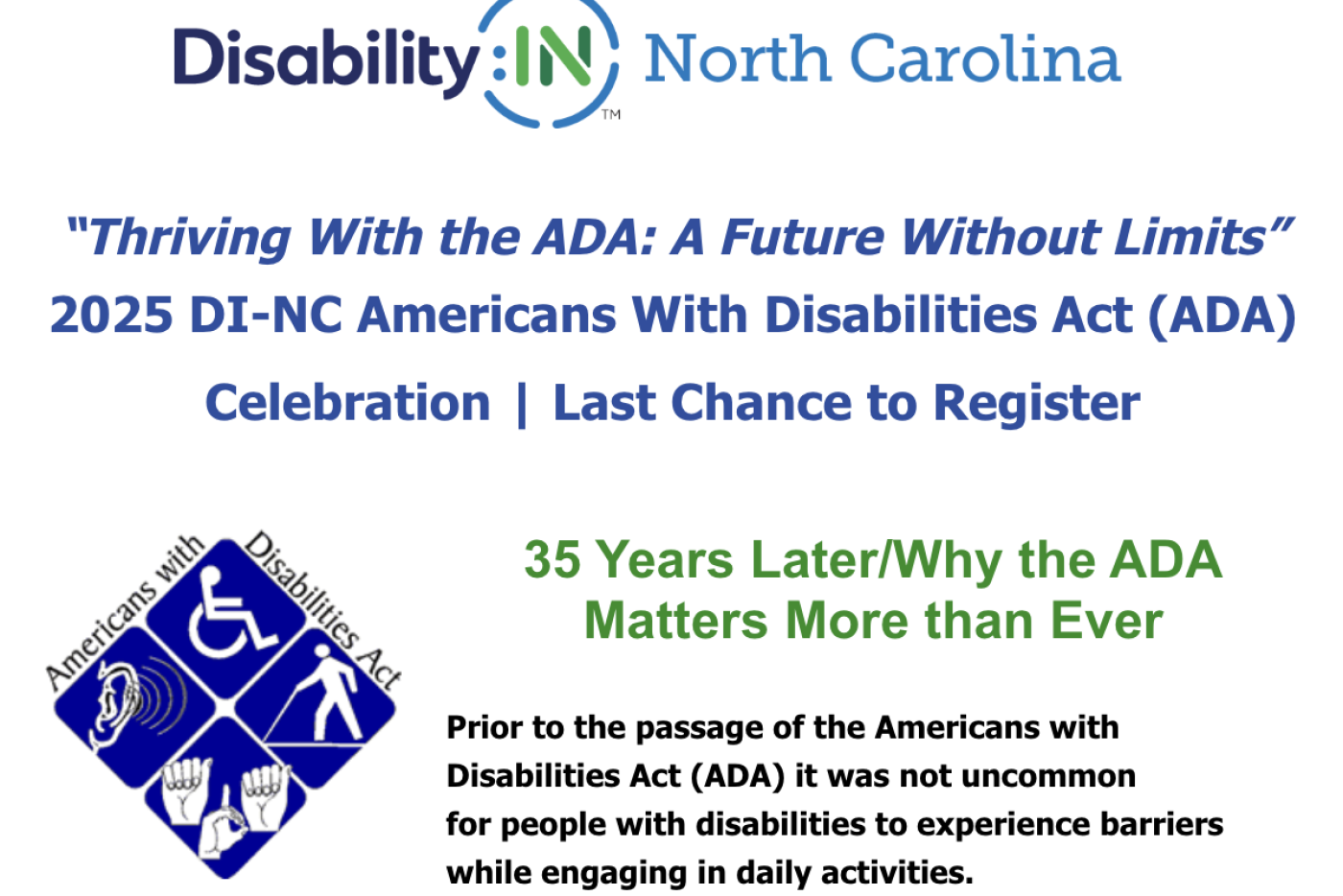 DisabilityIN North Carolina Even Ticket Graphic