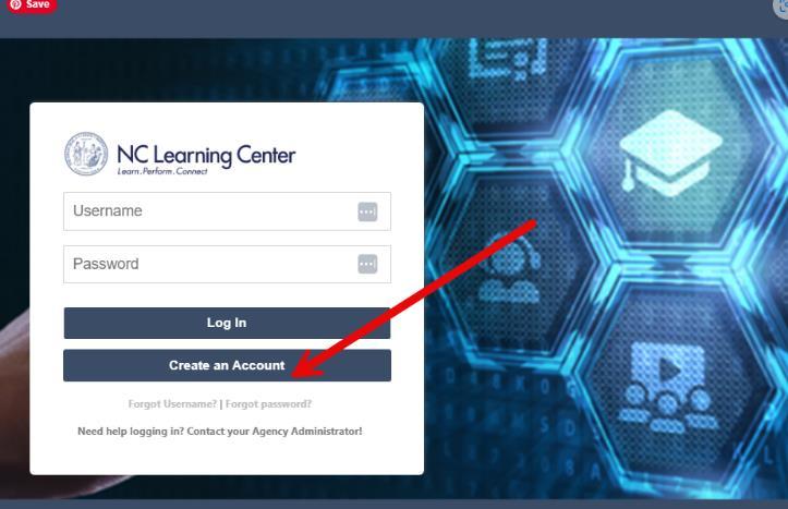 Screenshot showing the Create an Account link at the bottom of the login panel