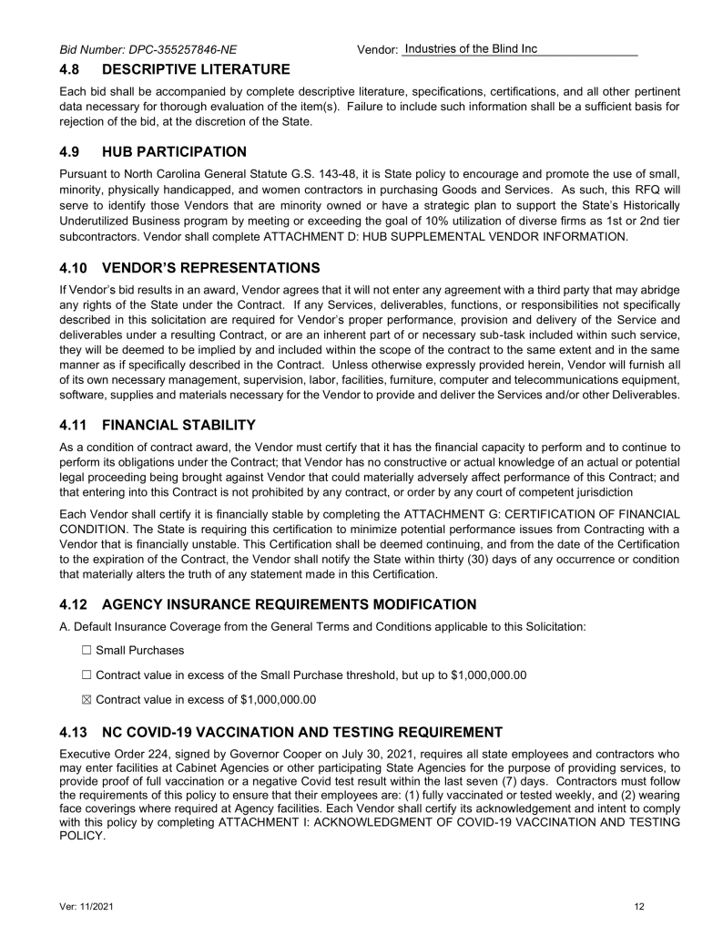 State of North Carolina Document