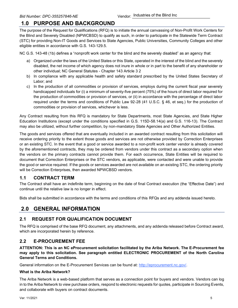 State of North Carolina Document