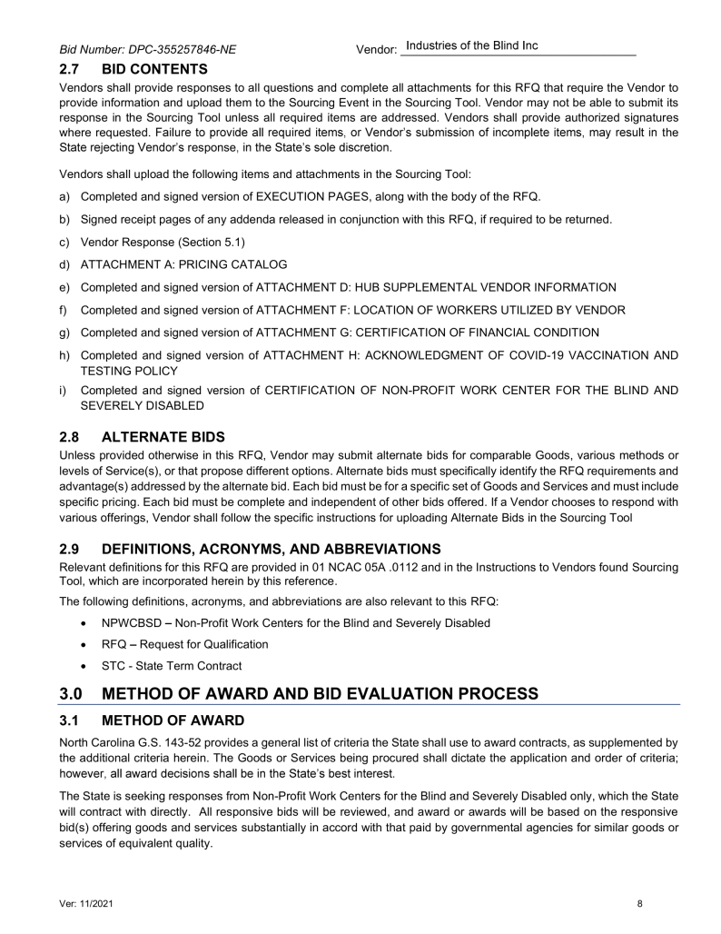 State of North Carolina Document