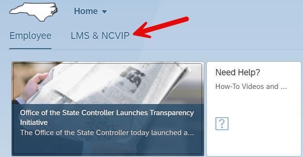 Screenshot showing selection of the LMS & NCVIP tab