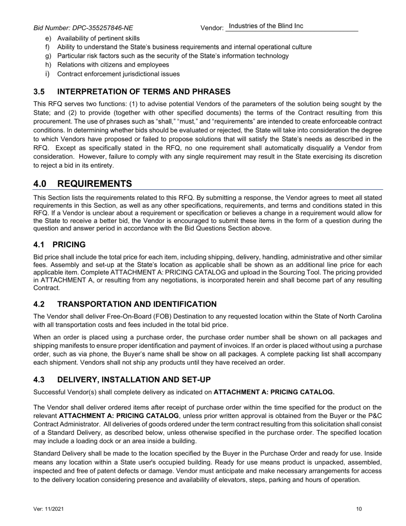 State of North Carolina Document