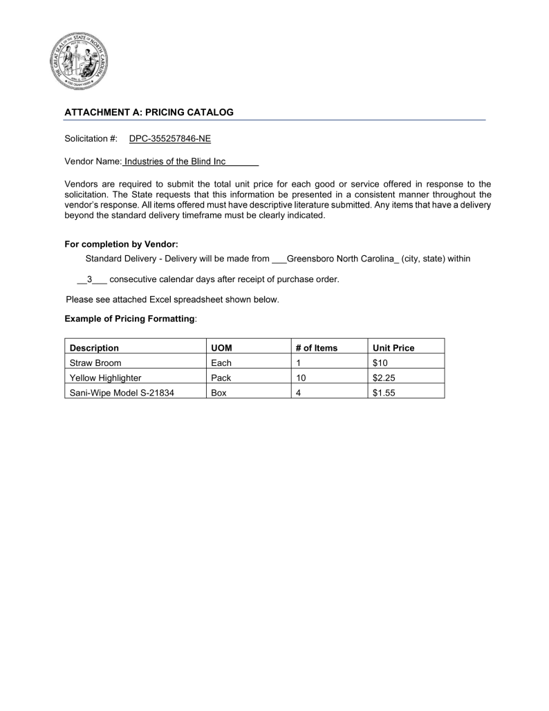 State of North Carolina Document