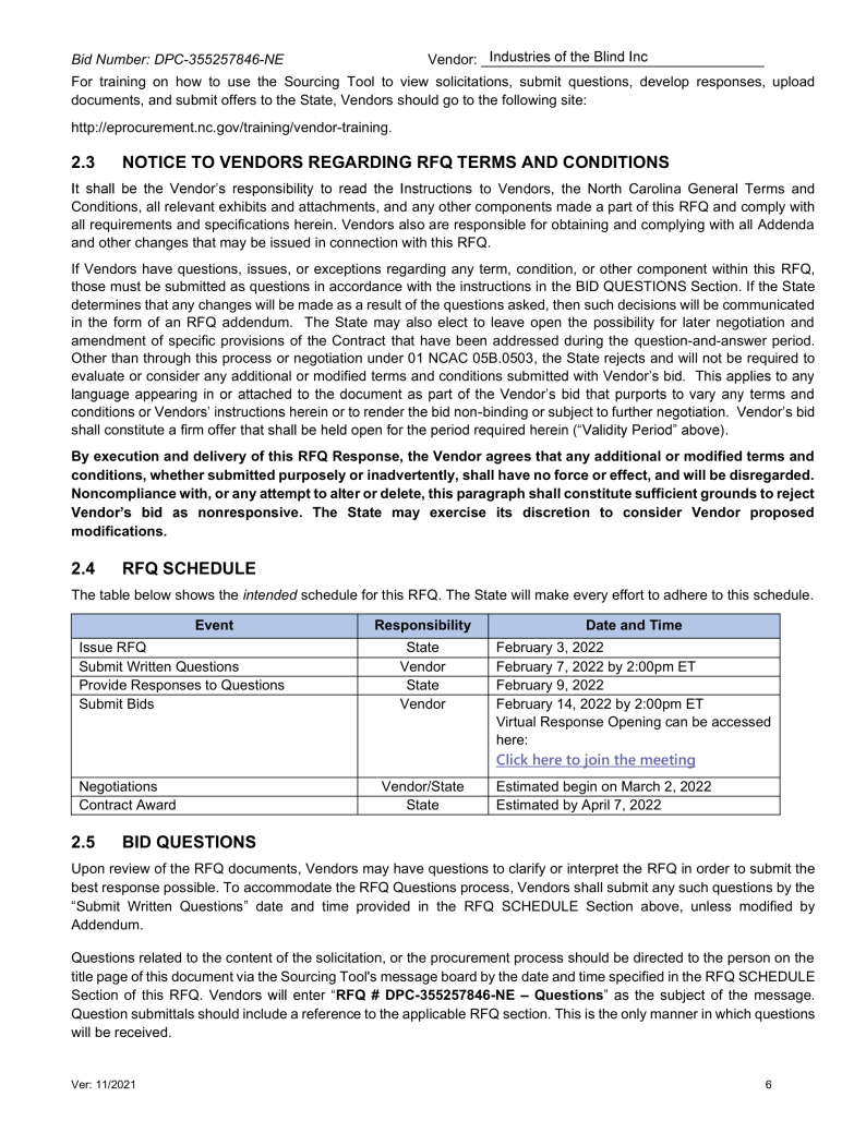State of North Carolina Document