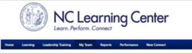 Screenshot of the NC Learning Center interface highlighting the My Team tab