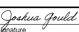 Signature of Joshua Gould