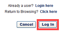 Screenshot of the Log In button