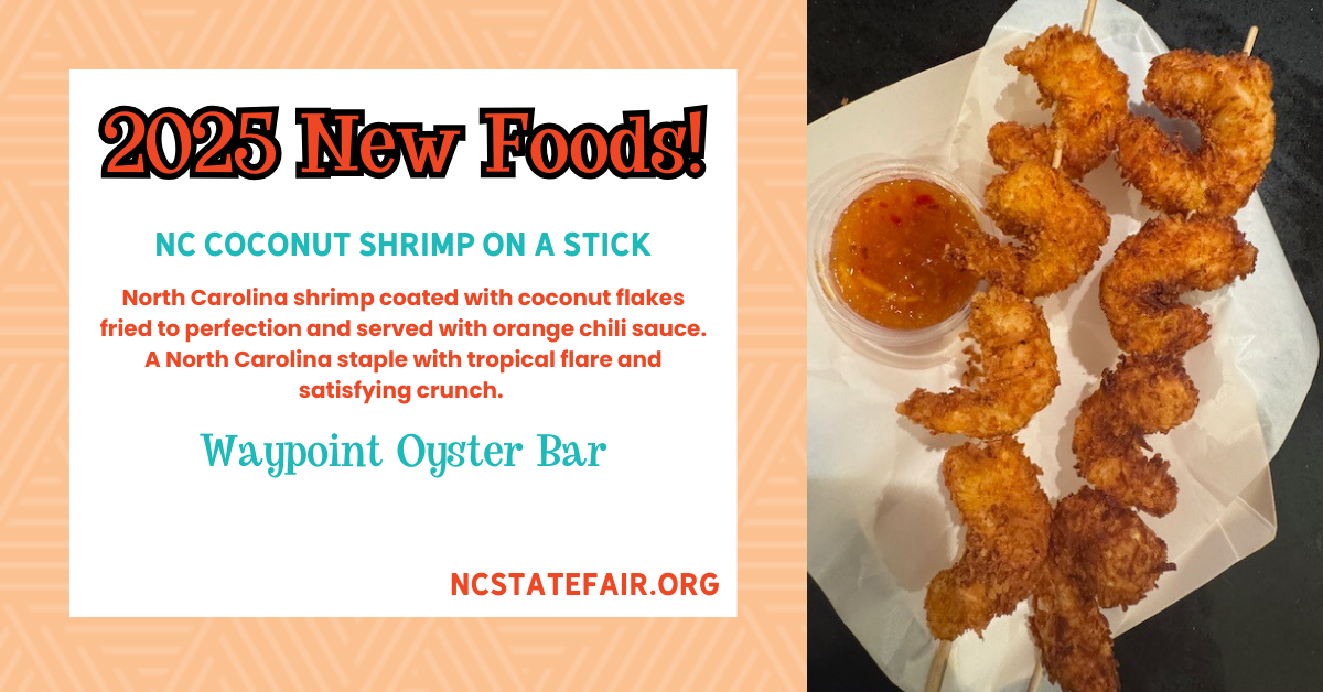 NC coconut shrimp on stick (savory)