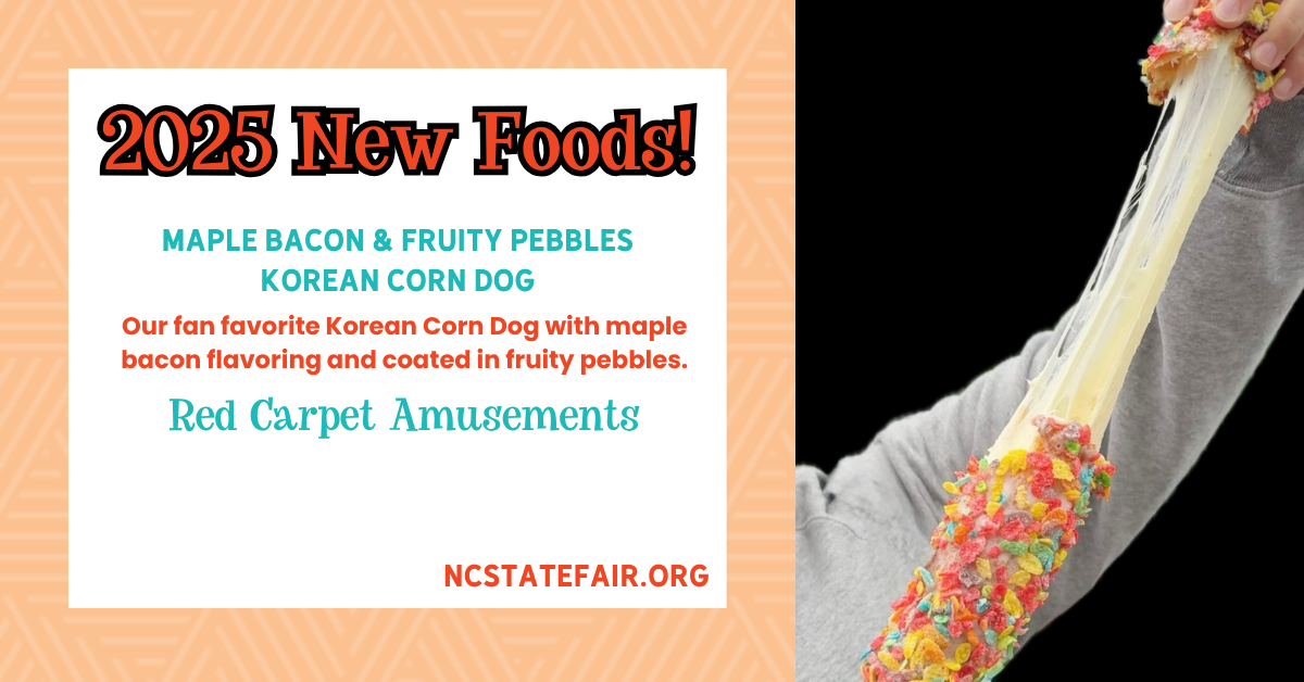 maple bacon corn dog with fruity pebbles