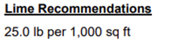 Lime recommendation as it appears on the soil test report