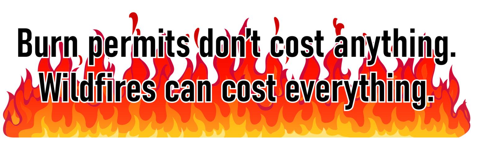 Burn permits don't cost anything. Wildfires can cost everything.