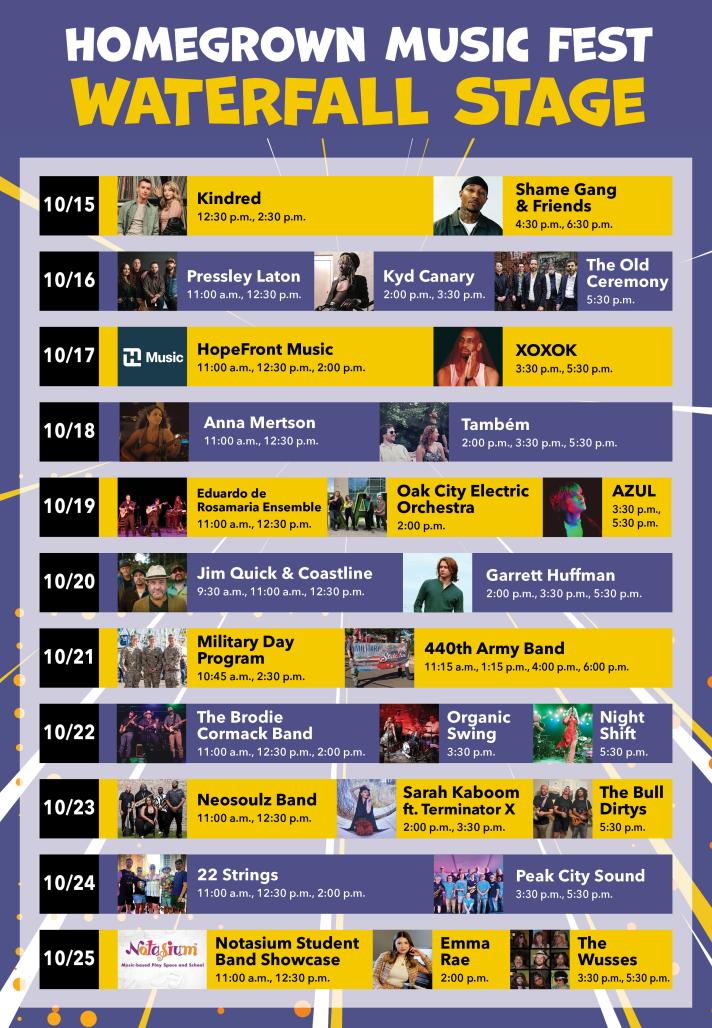 Waterfall stage line up