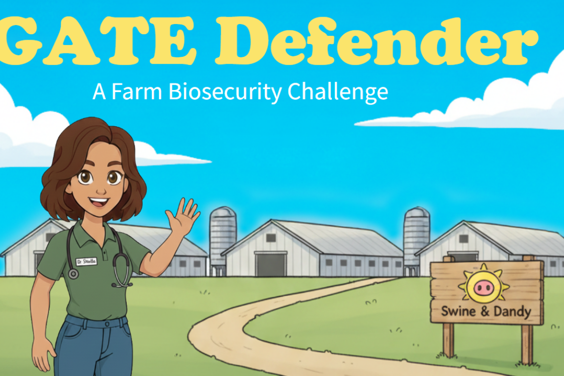 Gate Defender Game graphic with farms and farmer